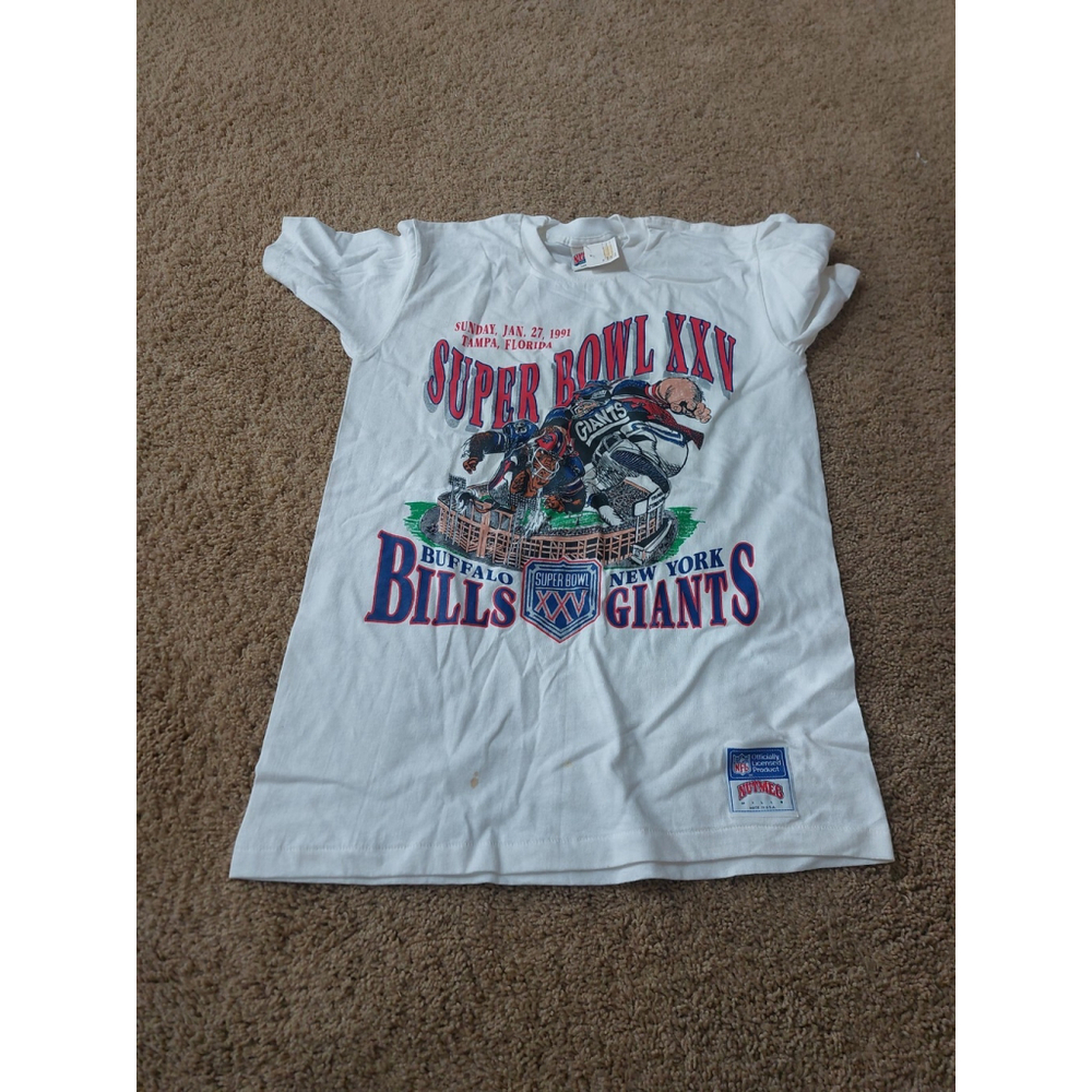 vintage superbowl xxv Tshirt, New Without Tags, Slight Stain, Size Medium